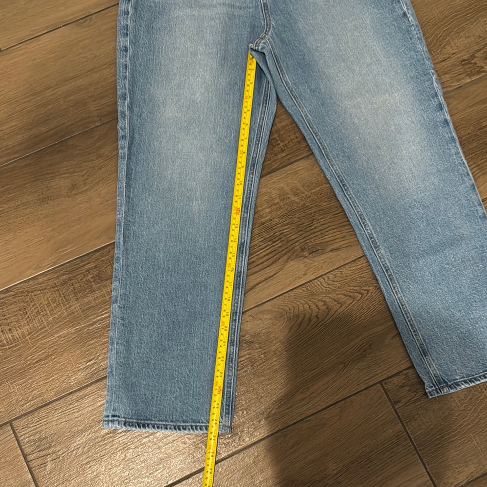 LOFT Blue Straight Leg Jeans with Modern Cropped Length - aka mom jeans - Picture 2 of 7